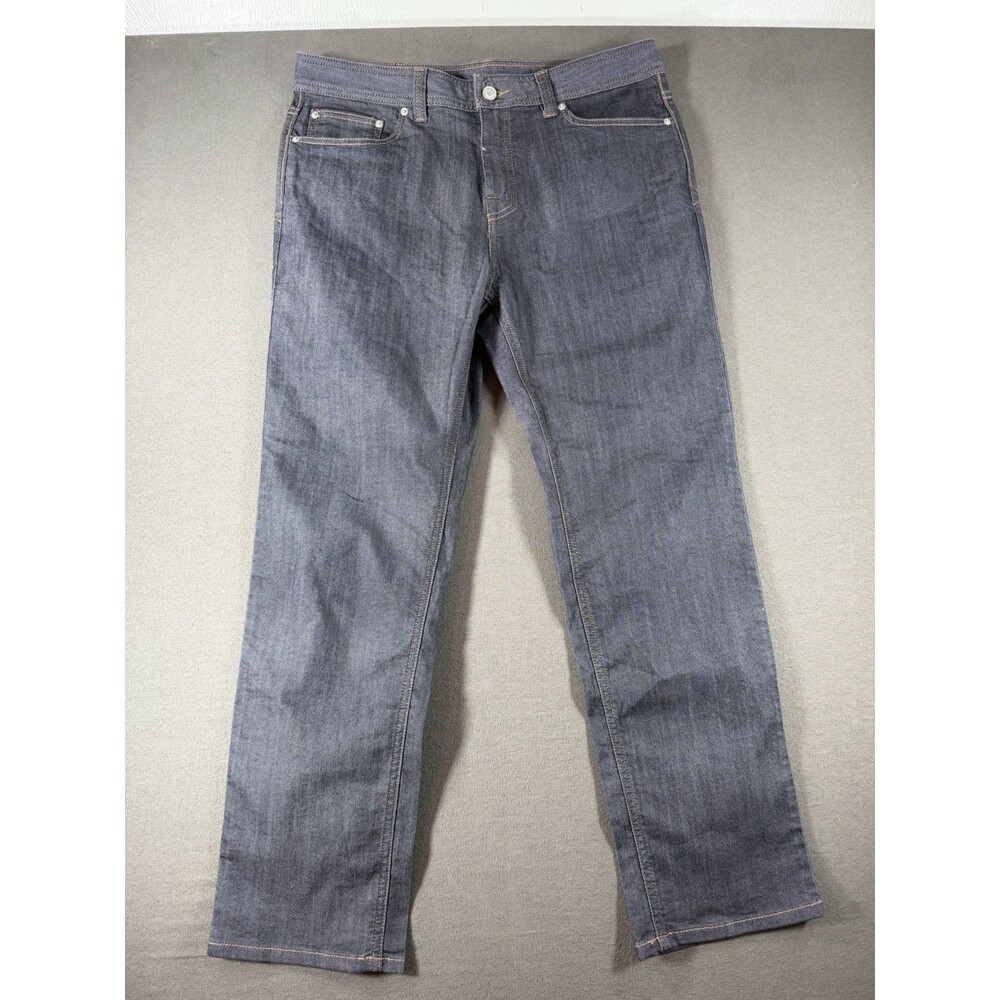 prAna Bridger Slim Fit Jeans Mens 34x30 Black Grey Denim Stretch Outdoor